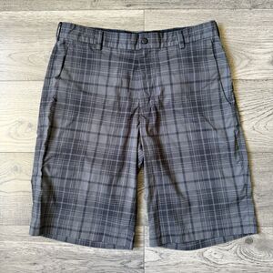 Nike Men's Golf Tour‎ Performance Casual Dri-Fit Plaid Shorts Gray Men's Size 32